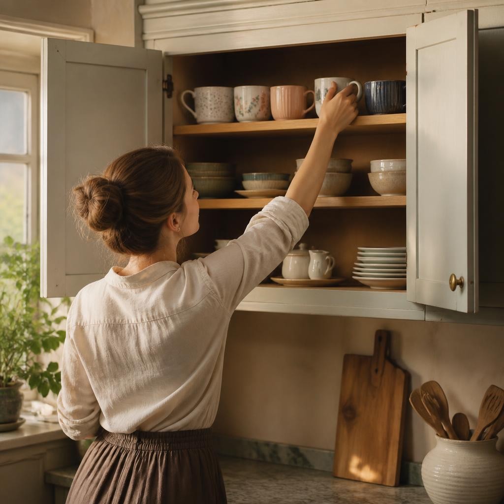 Illustration for the English word “cupboard”
