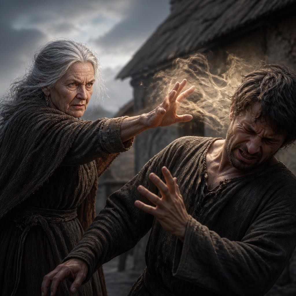 Illustration for the English word “curse”