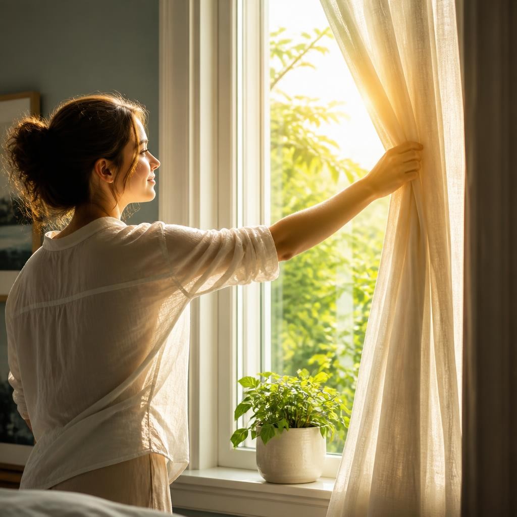 Illustration for the English word “curtain”