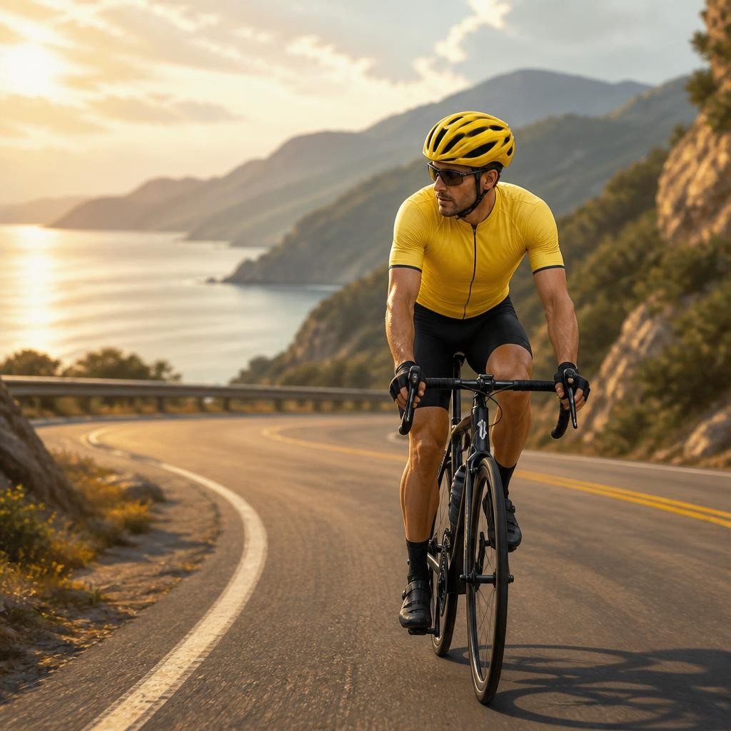 Illustration for the English word “cyclist”