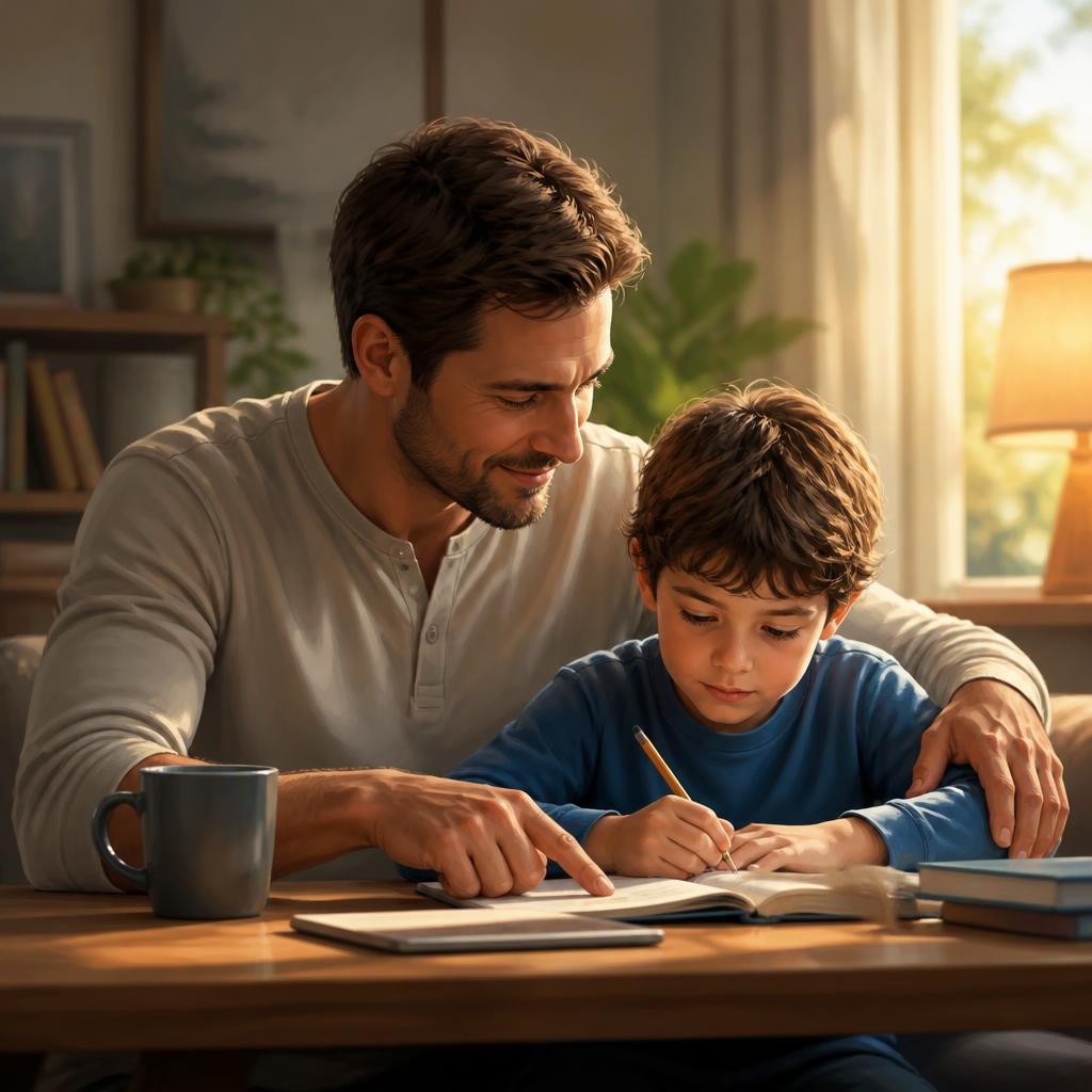 Illustration for the English word “dad”