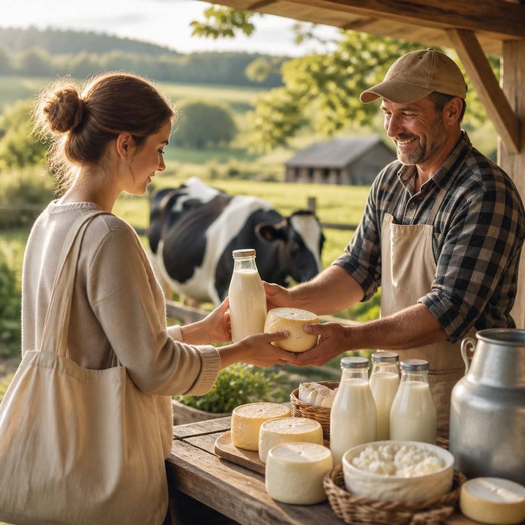 Illustration for the English word “dairy”
