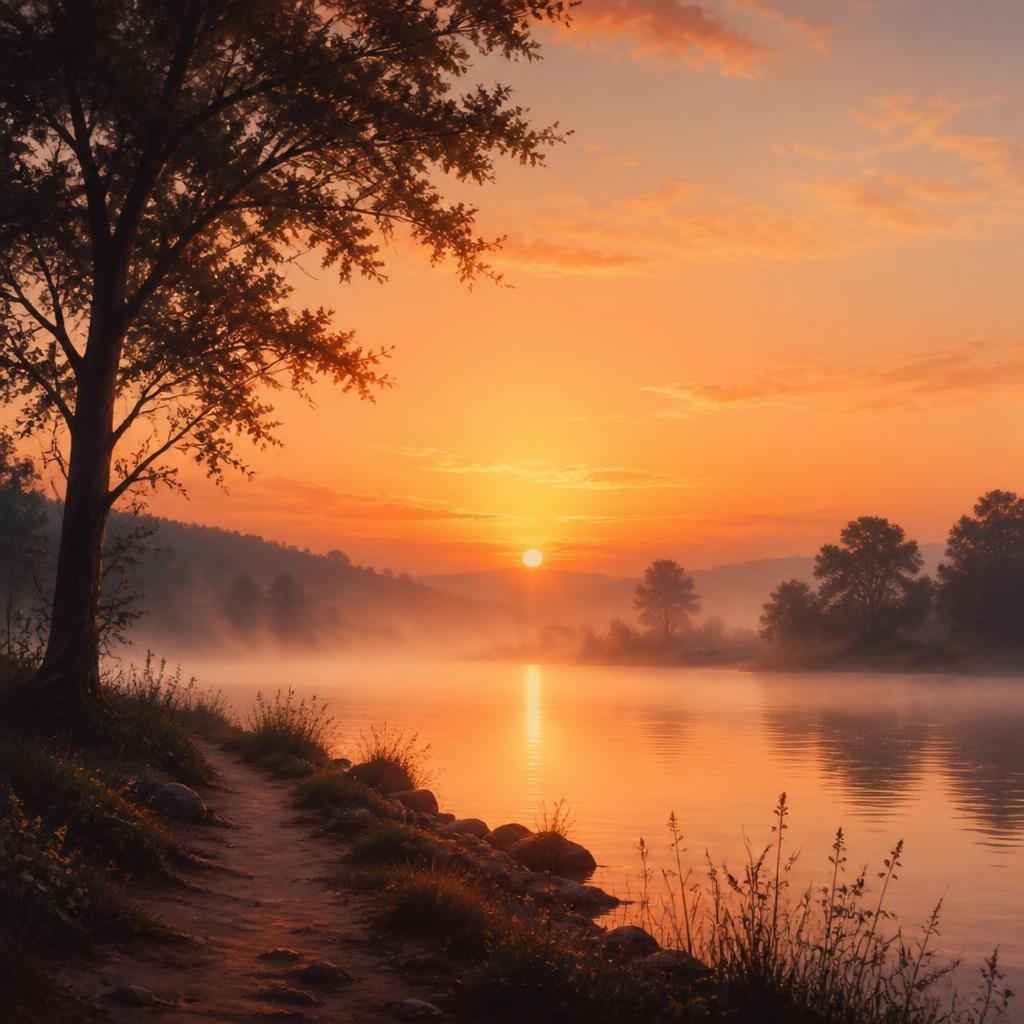 Illustration for the English word “dawn”