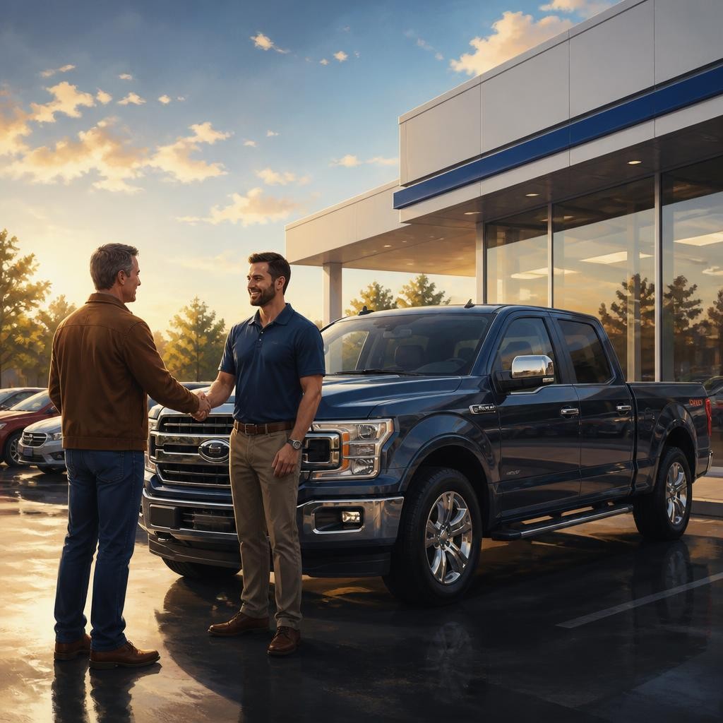 Illustration for the English word “dealership”
