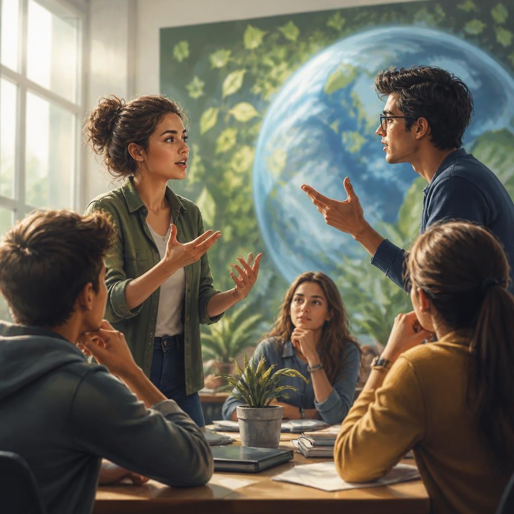 Illustration for the English word “debate”