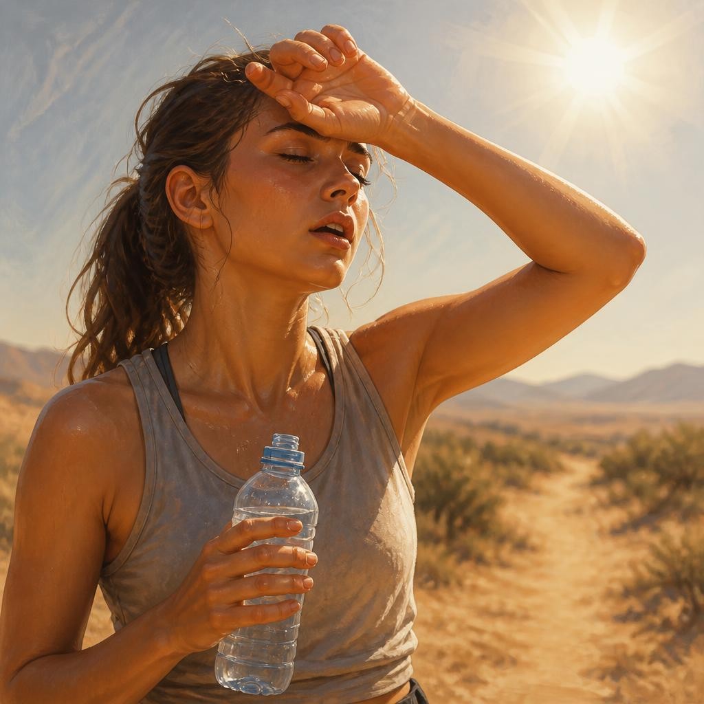 Illustration for the English word “dehydration”