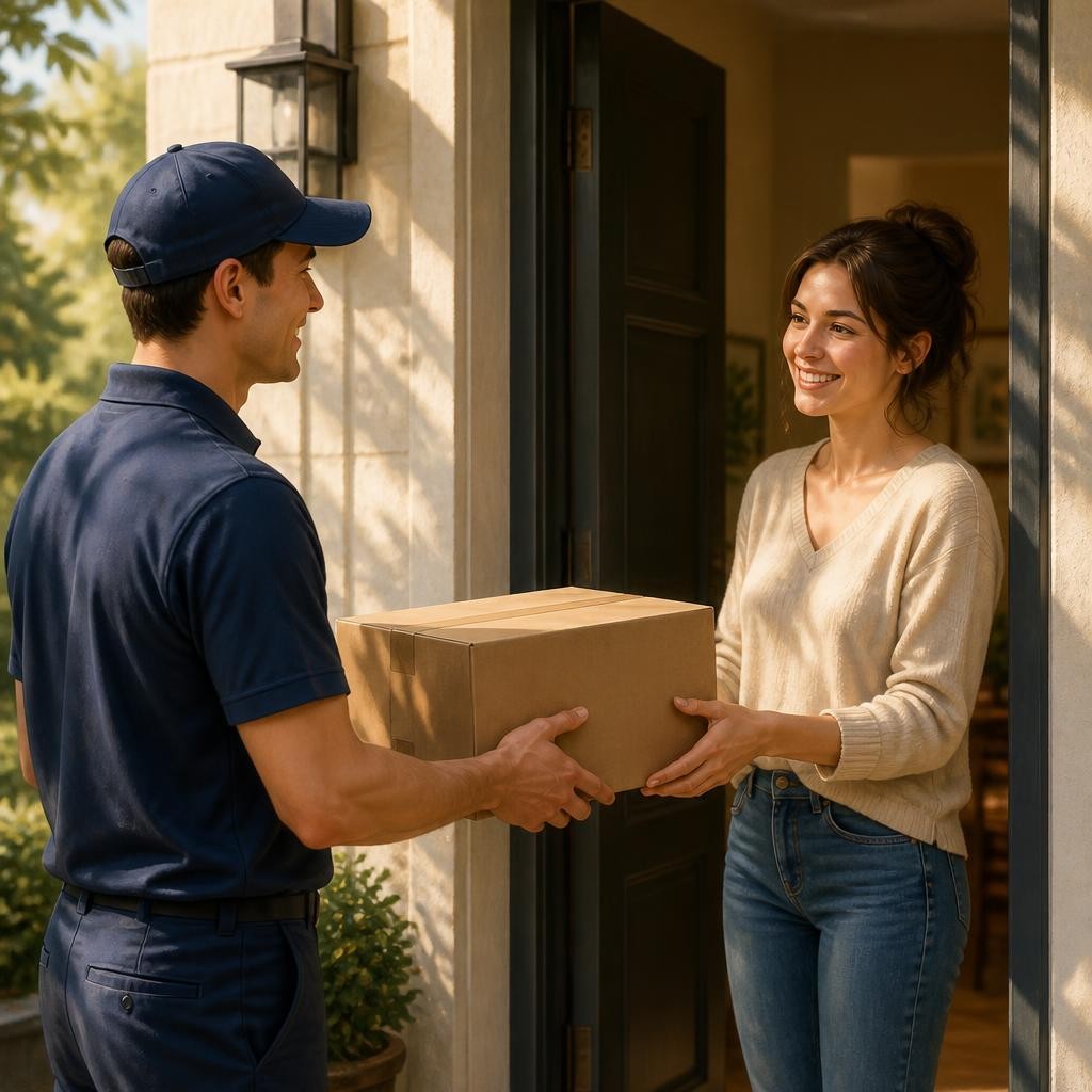 Illustration for the English word “deliver”
