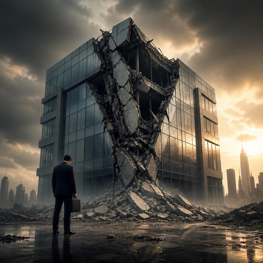Illustration for the English word “demise”