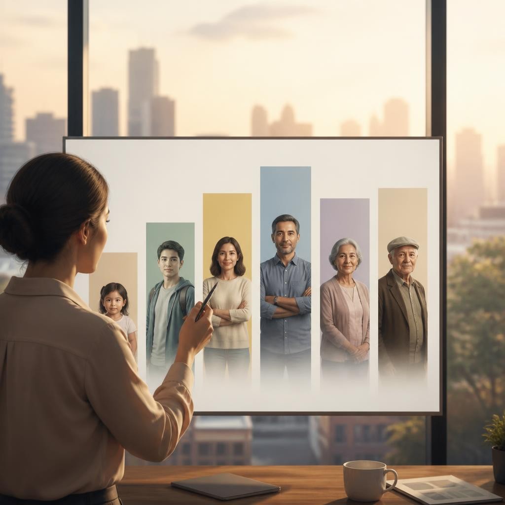 Illustration for the English word “demographic”