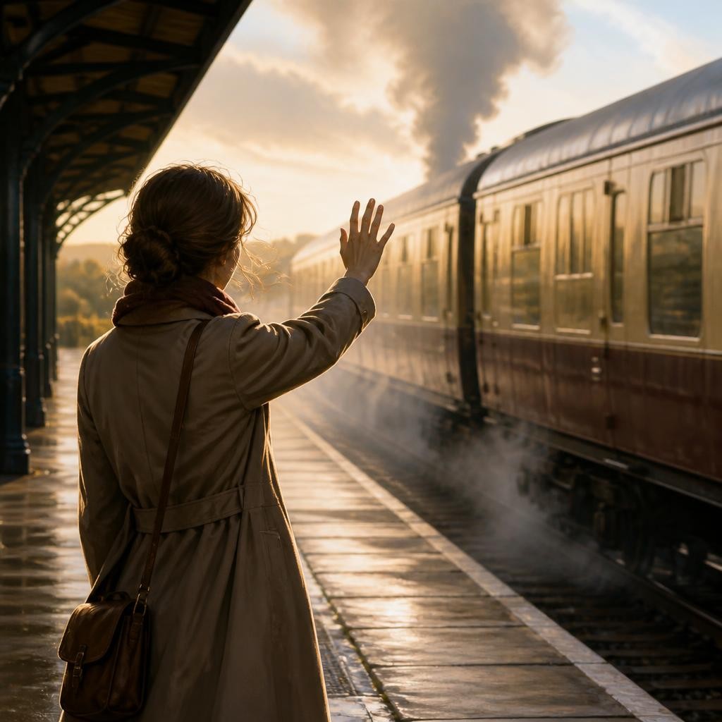 Illustration for the English word “depart”