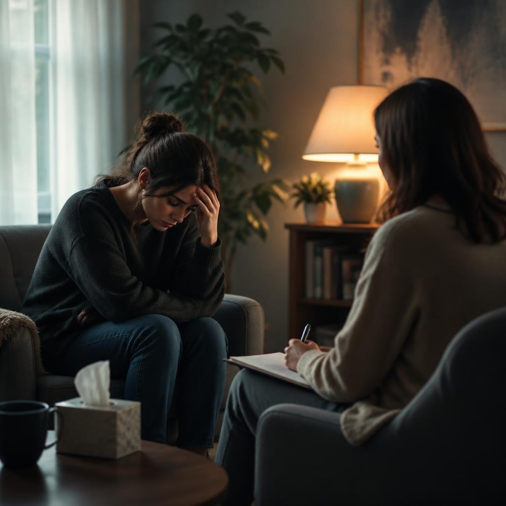 Illustration for the English word “depression”