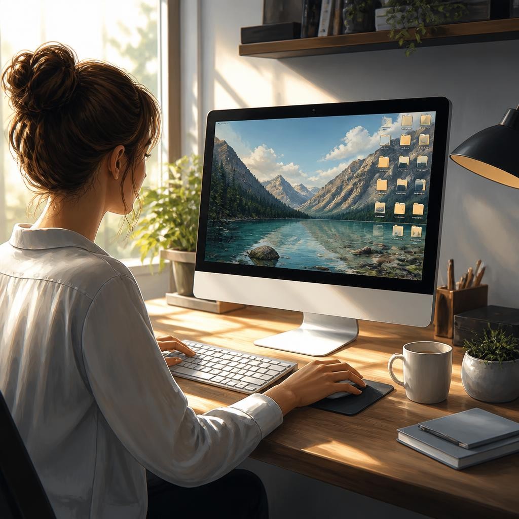 Illustration for the English word “desktop”
