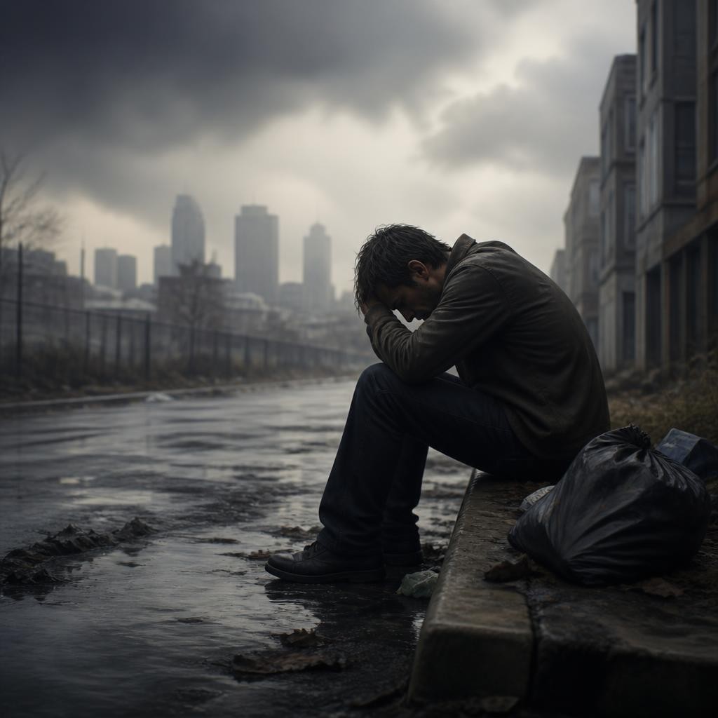 Illustration for the English word “despair”
