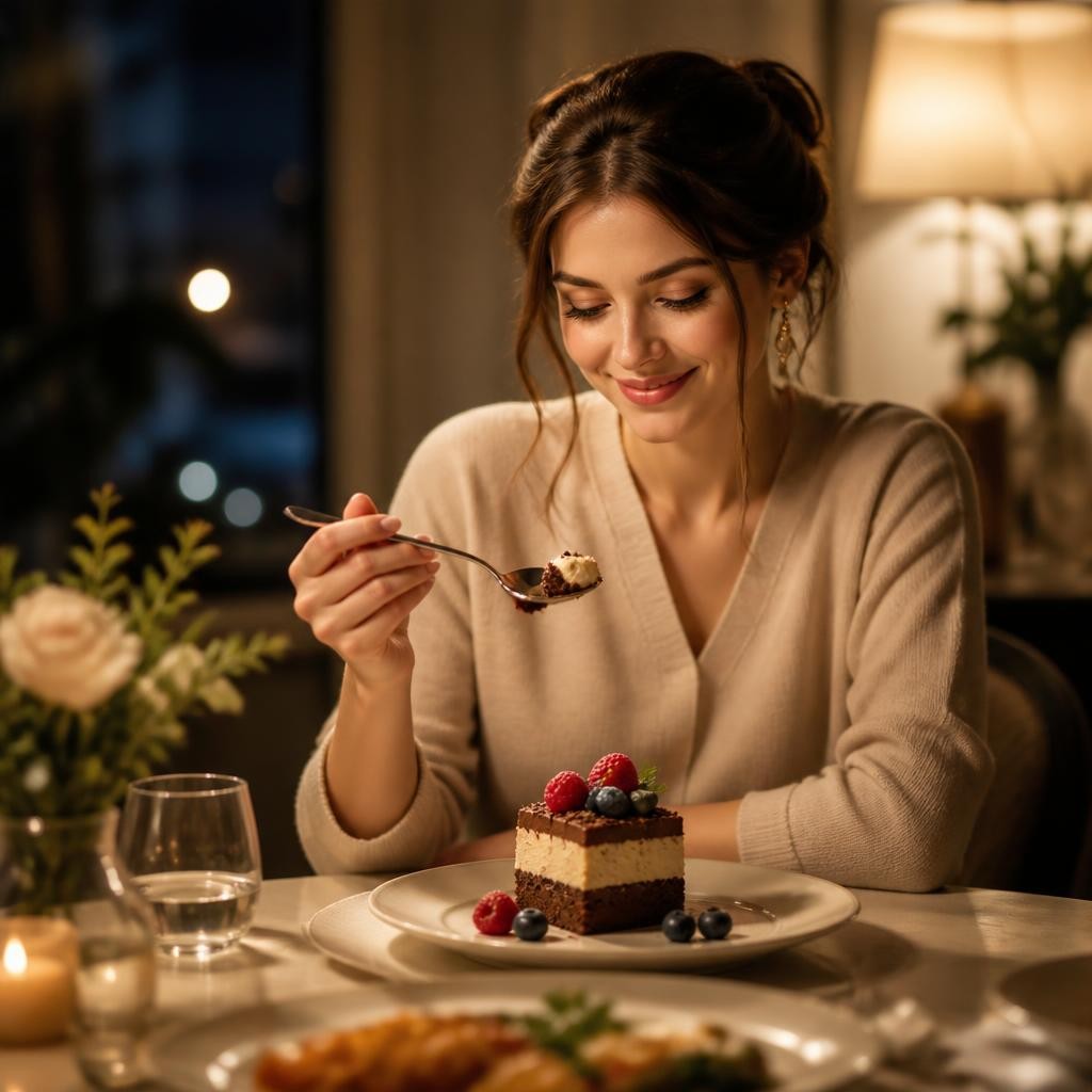 Illustration for the English word “dessert”