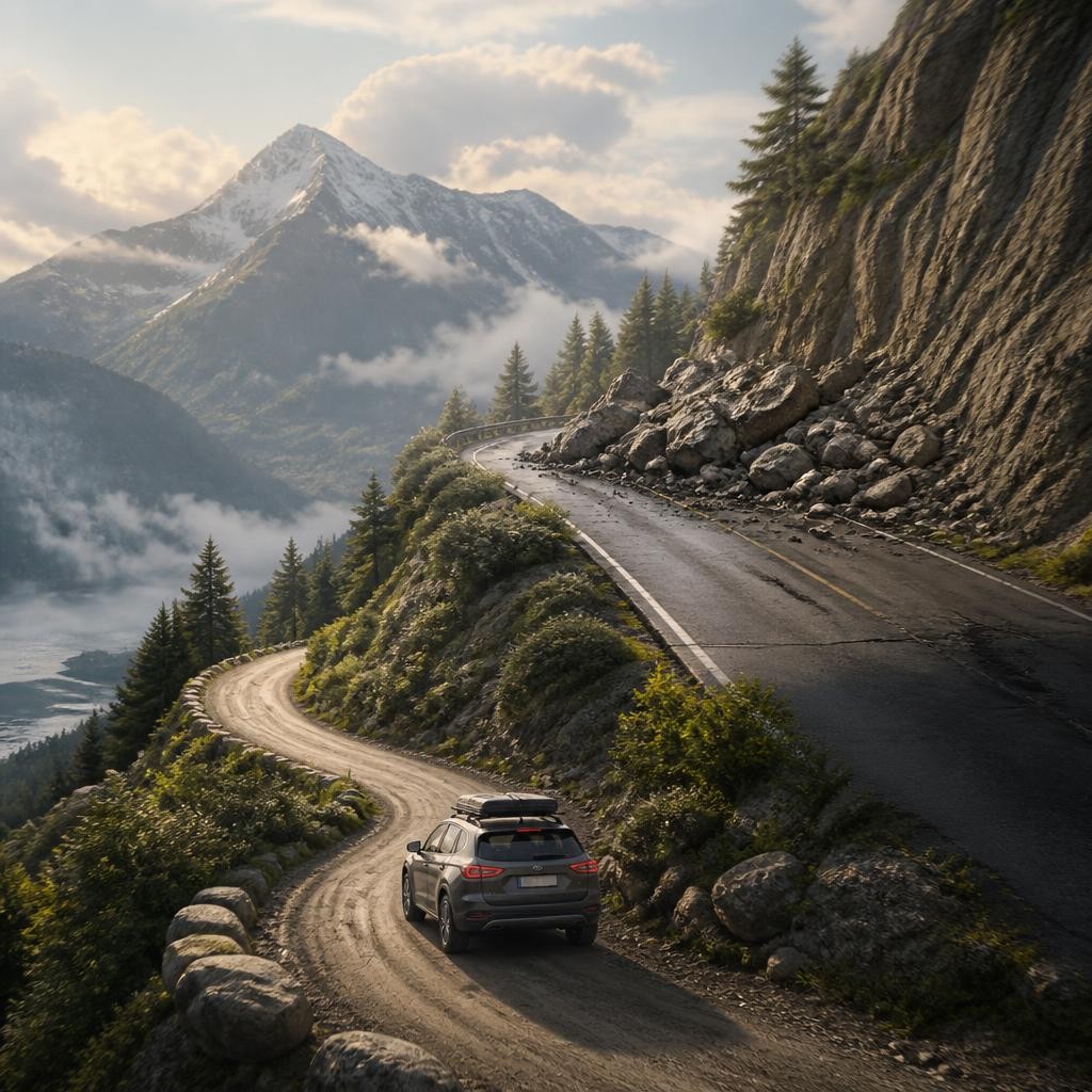 Illustration for the English word “detour”