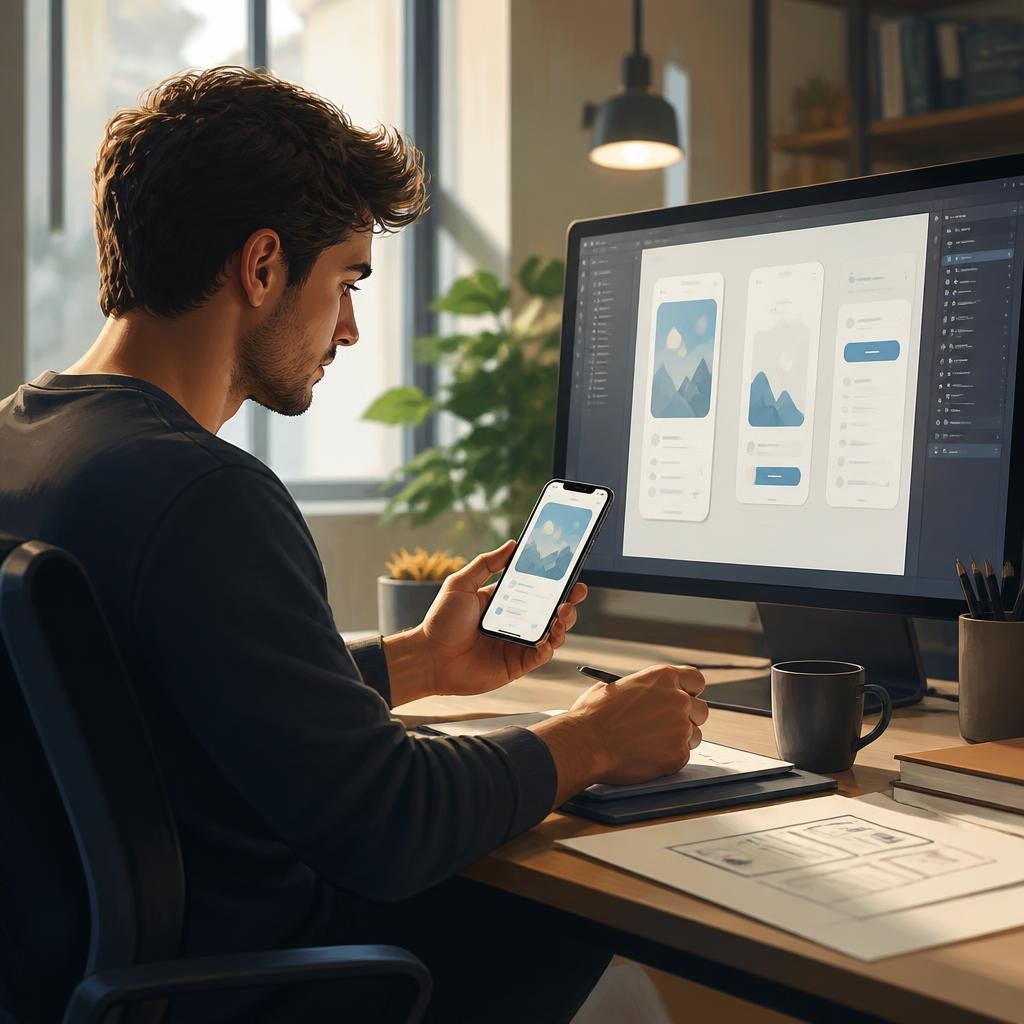 Illustration for the English word “developer”