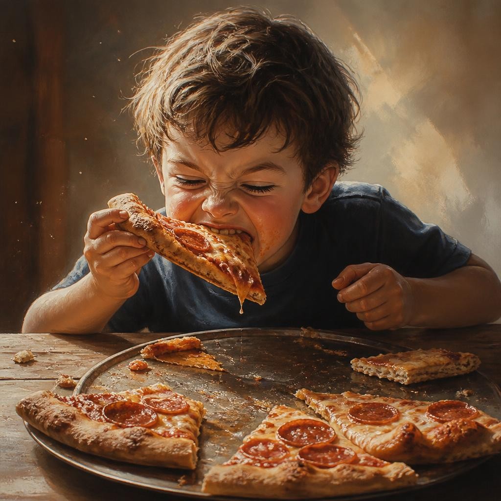 Illustration for the English word “devour”