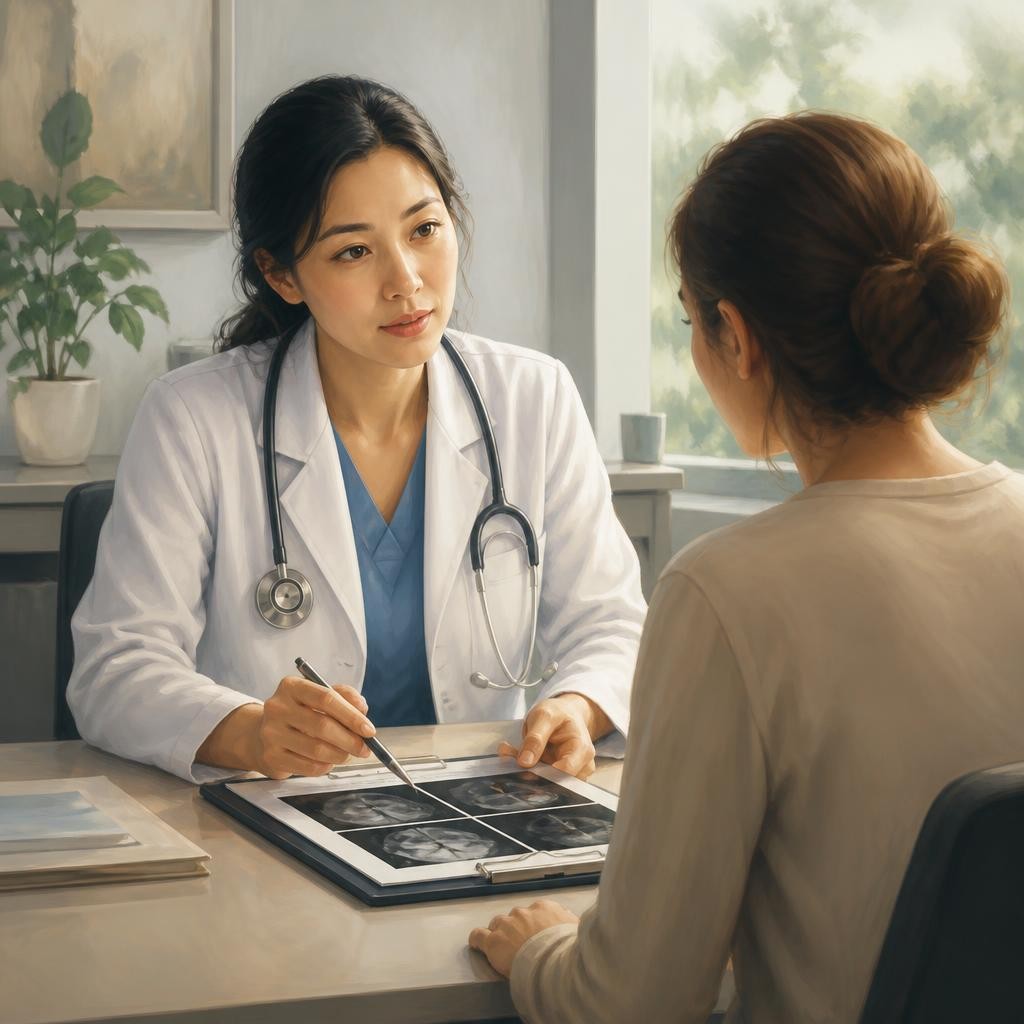 Illustration for the English word “diagnosis”