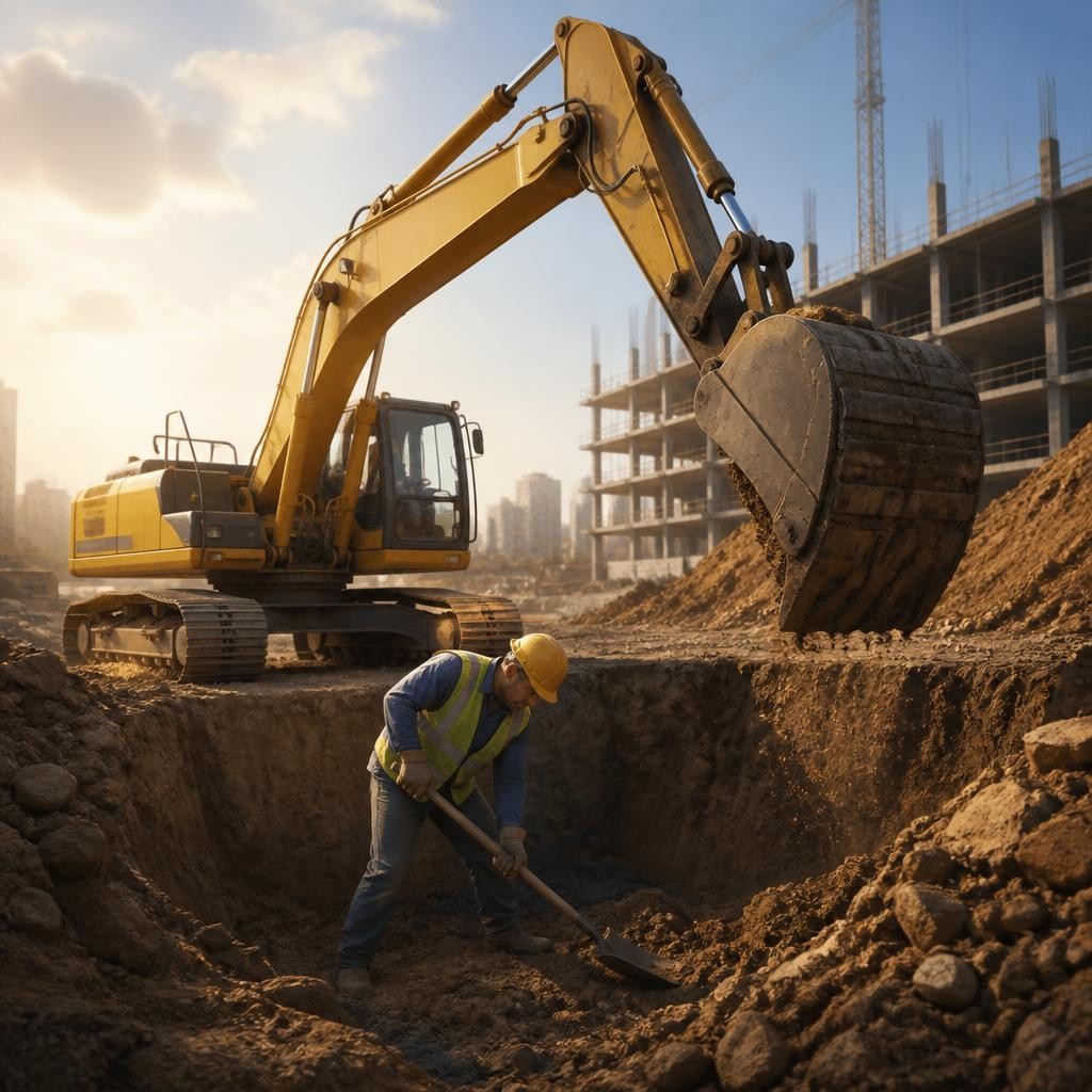 Illustration for the English word “digger”
