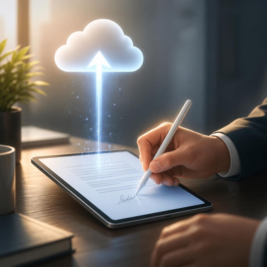 Illustration for the English word “digitally”