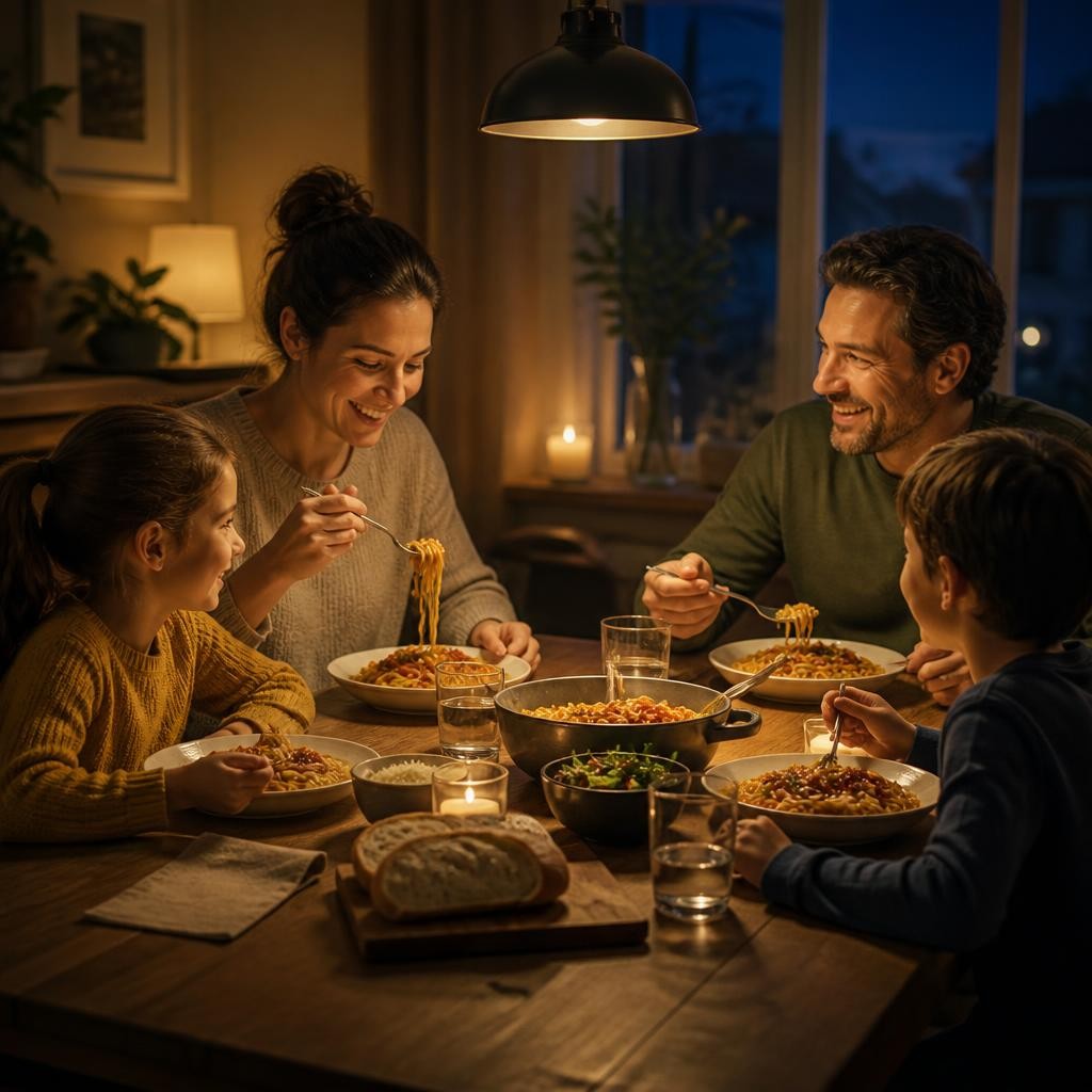 Illustration for the English word “dinner”