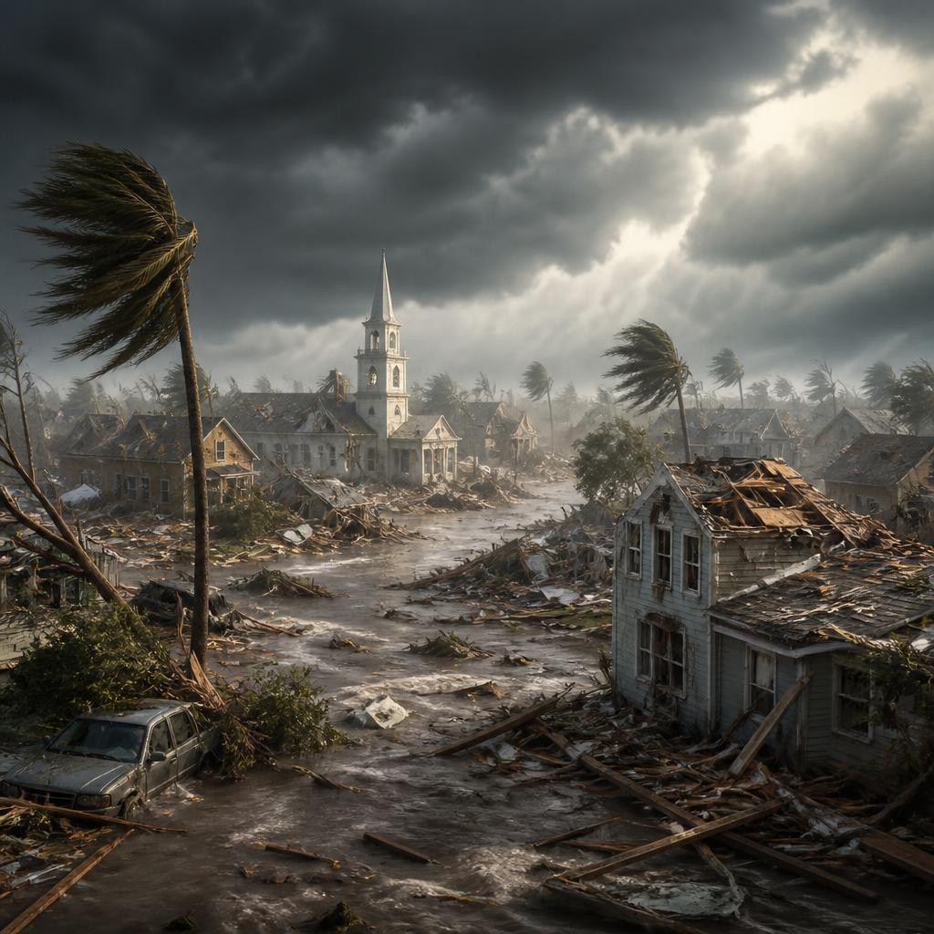 Illustration for the English word “disaster”