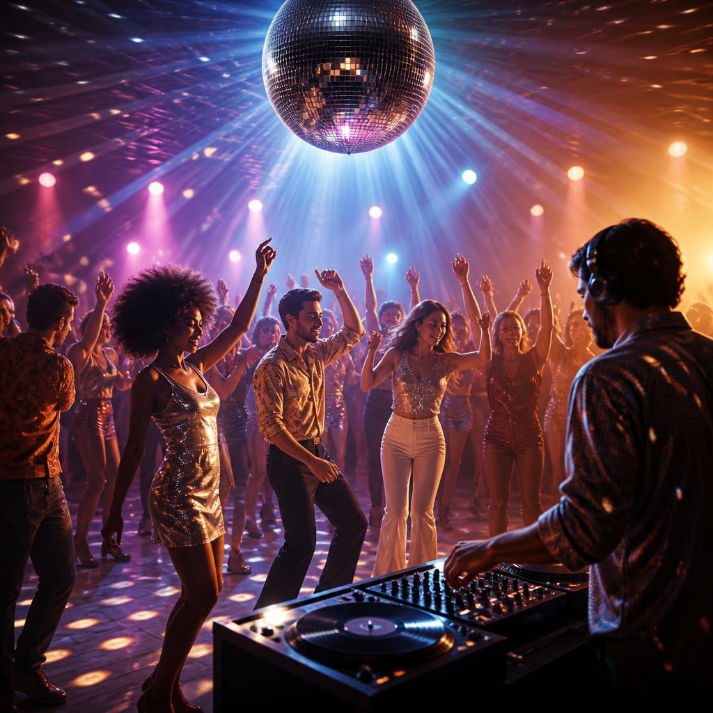 Illustration for the English word “disco”