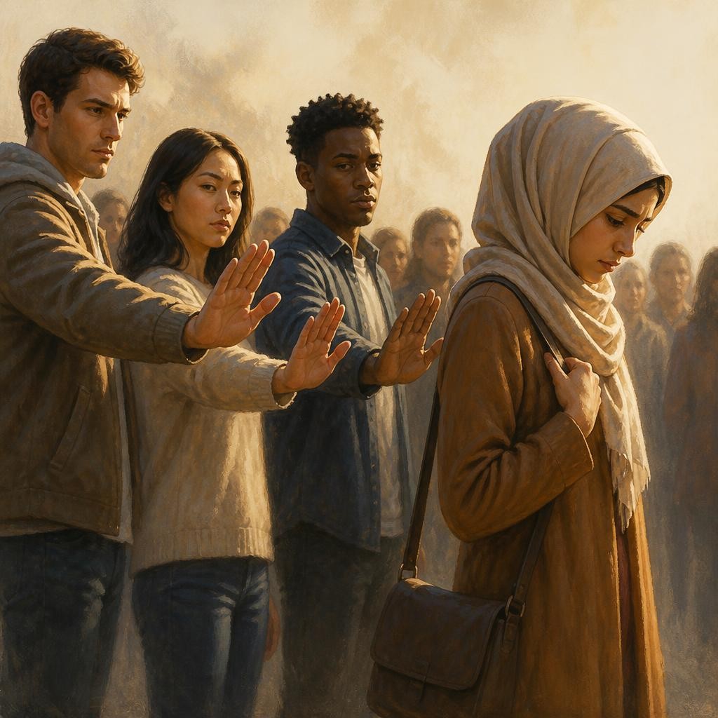 Illustration for the English word “discriminate”