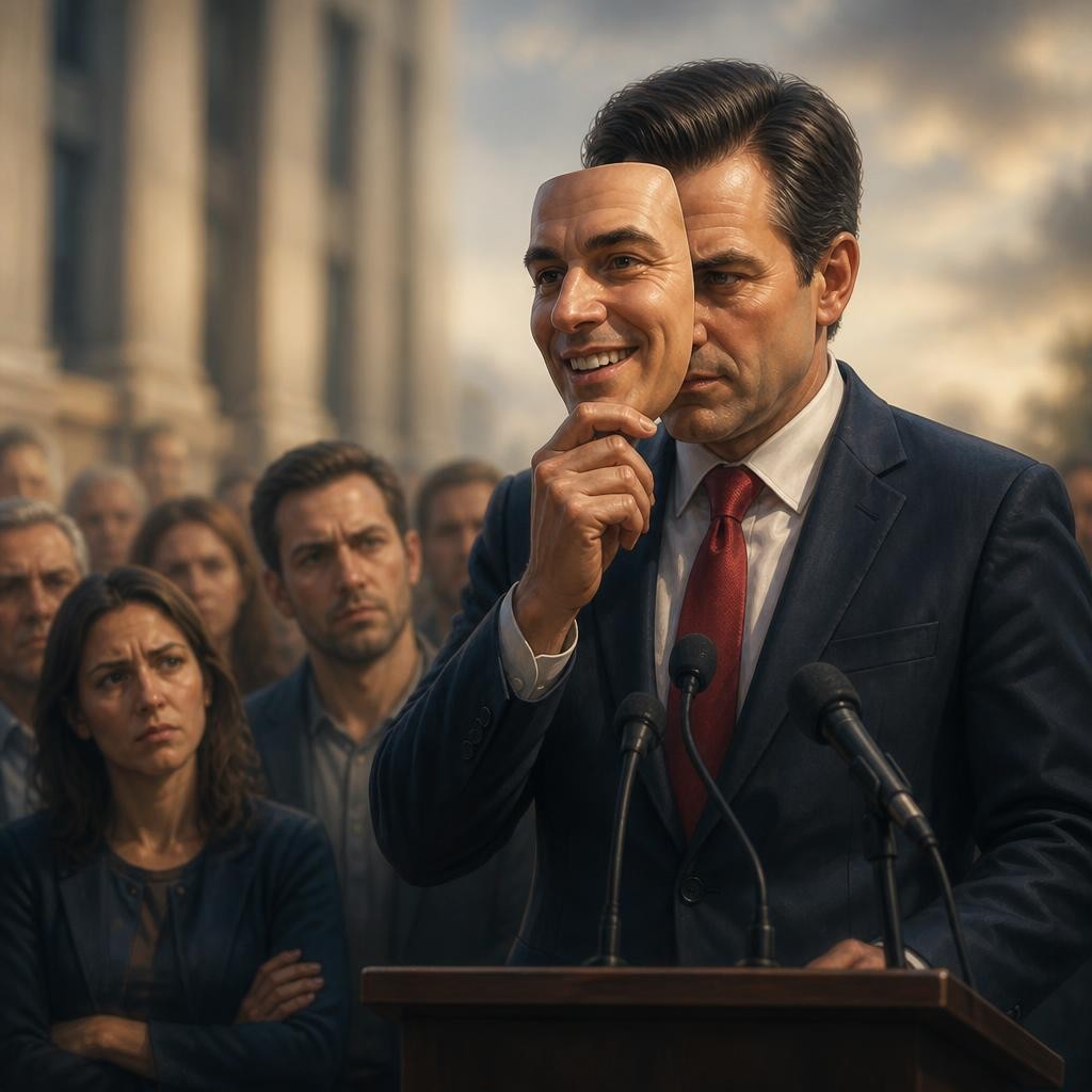 Illustration for the English word “dishonesty”