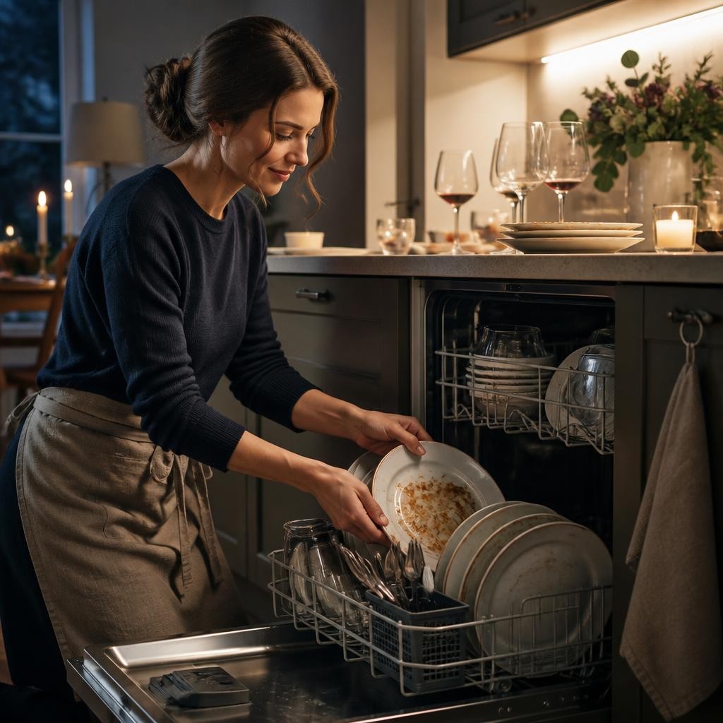 Illustration for the English word “dishwasher”