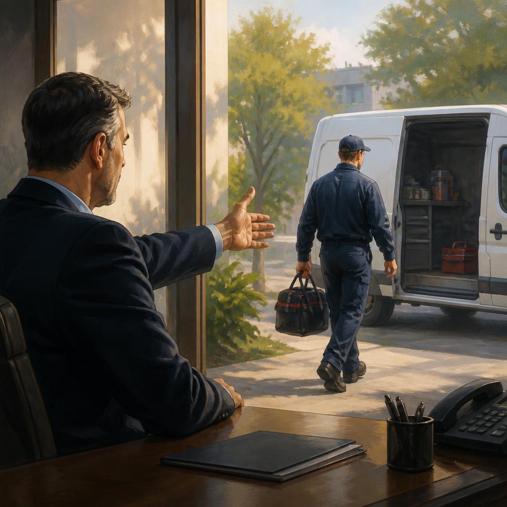 Illustration for the English word “dispatch”