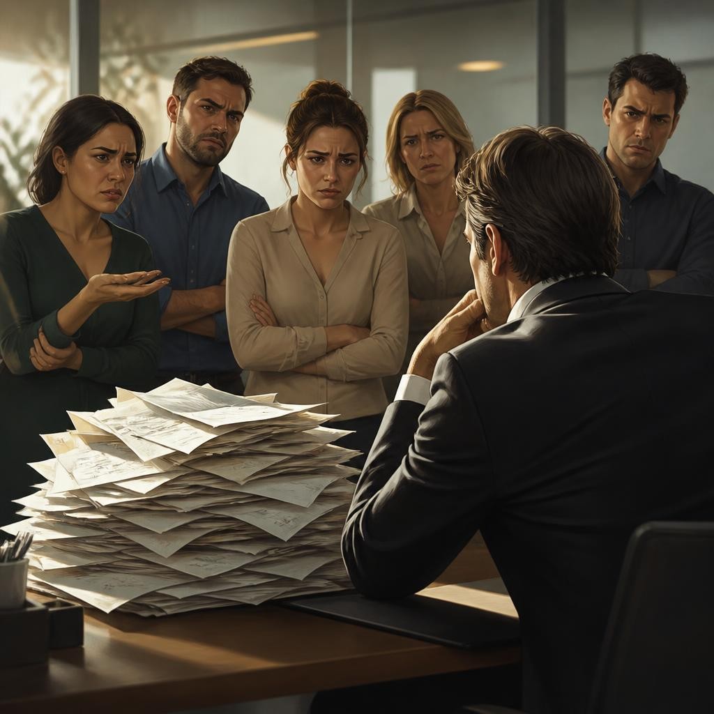 Illustration for the English word “dissatisfaction”