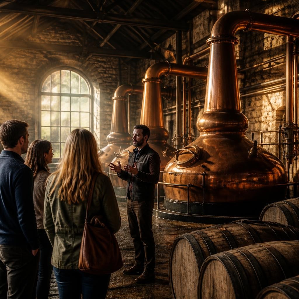 Illustration for the English word “distillery”