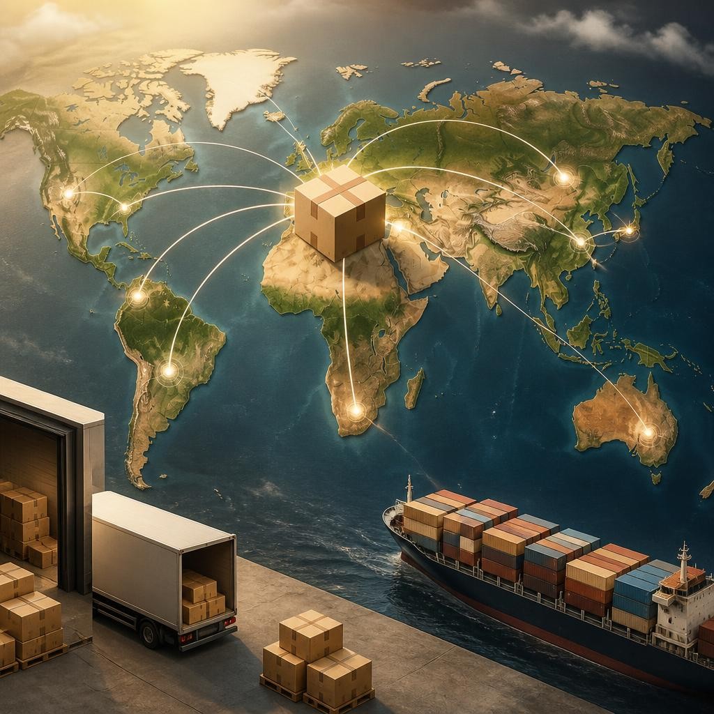 Illustration for the English word “distribution”