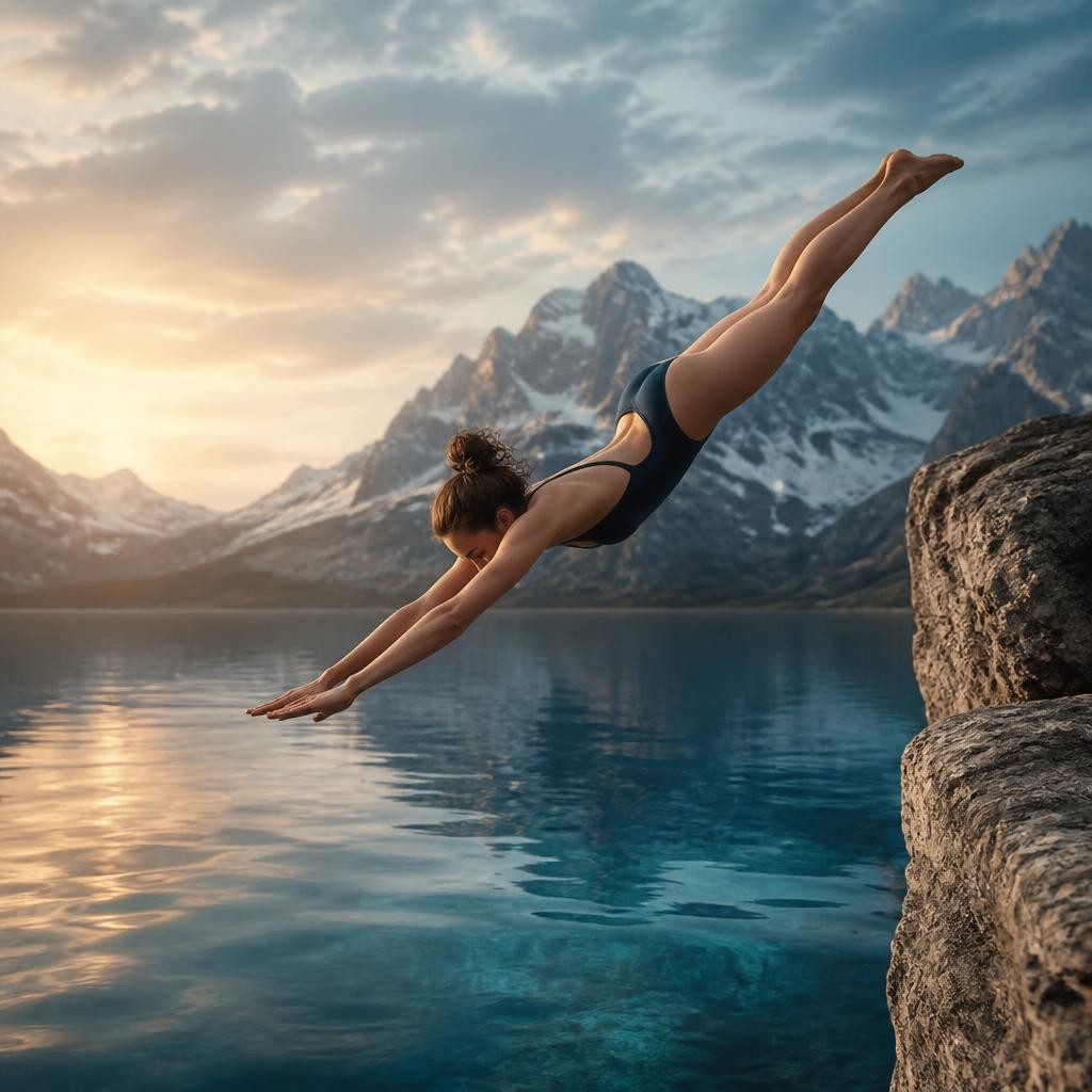 Illustration for the English word “dive”