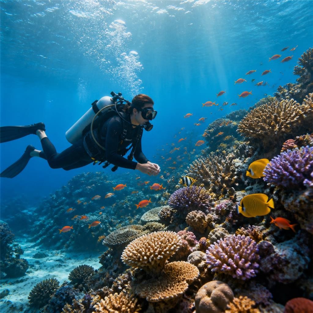 Illustration for the English word “diver”