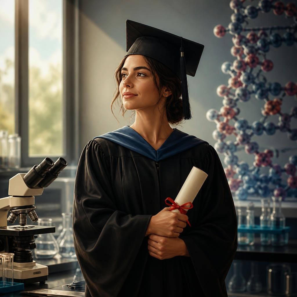 Illustration for the English word “doctorate”