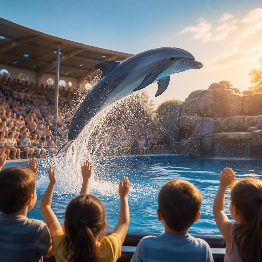 Illustration for the English word “dolphin”