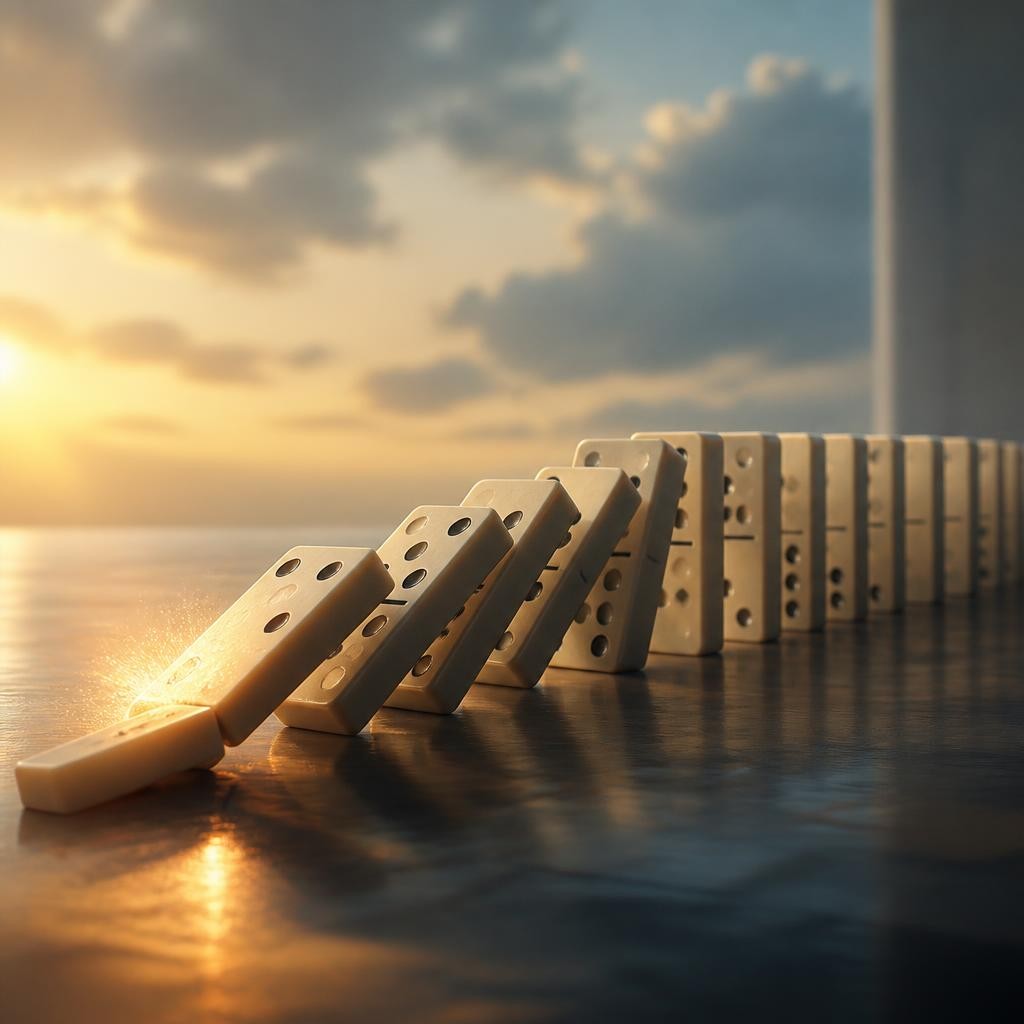 Illustration for the English word “domino”