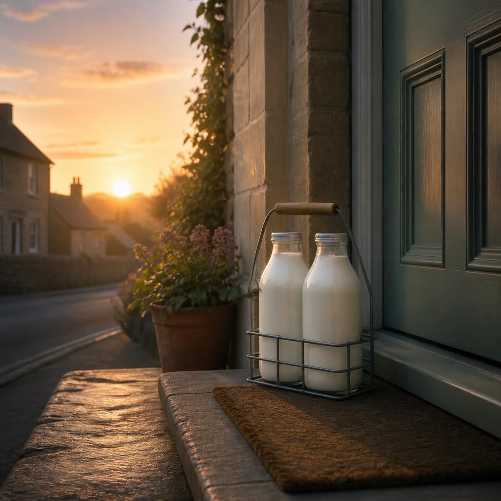 Illustration for the English word “doorstep”
