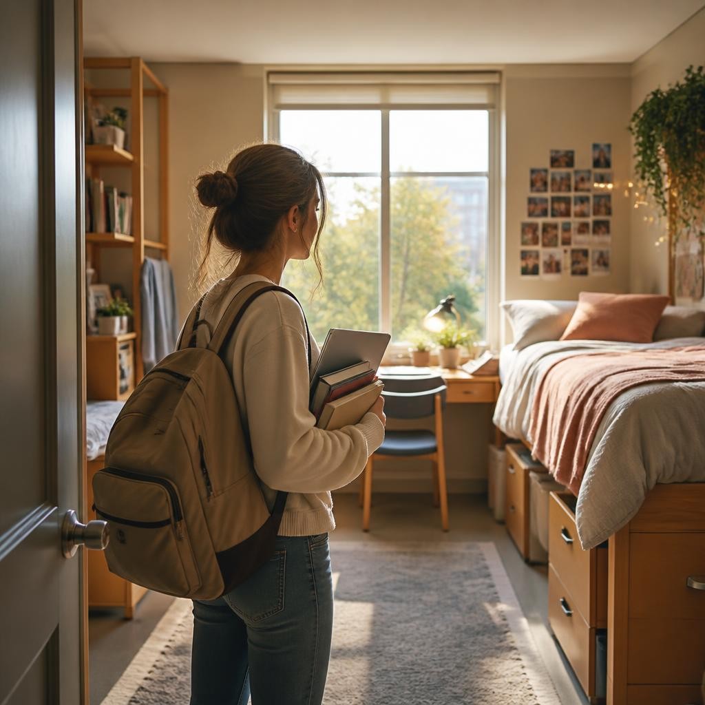 Illustration for the English word “dorm”