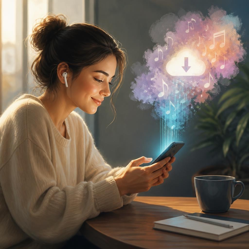 Illustration for the English word “download”