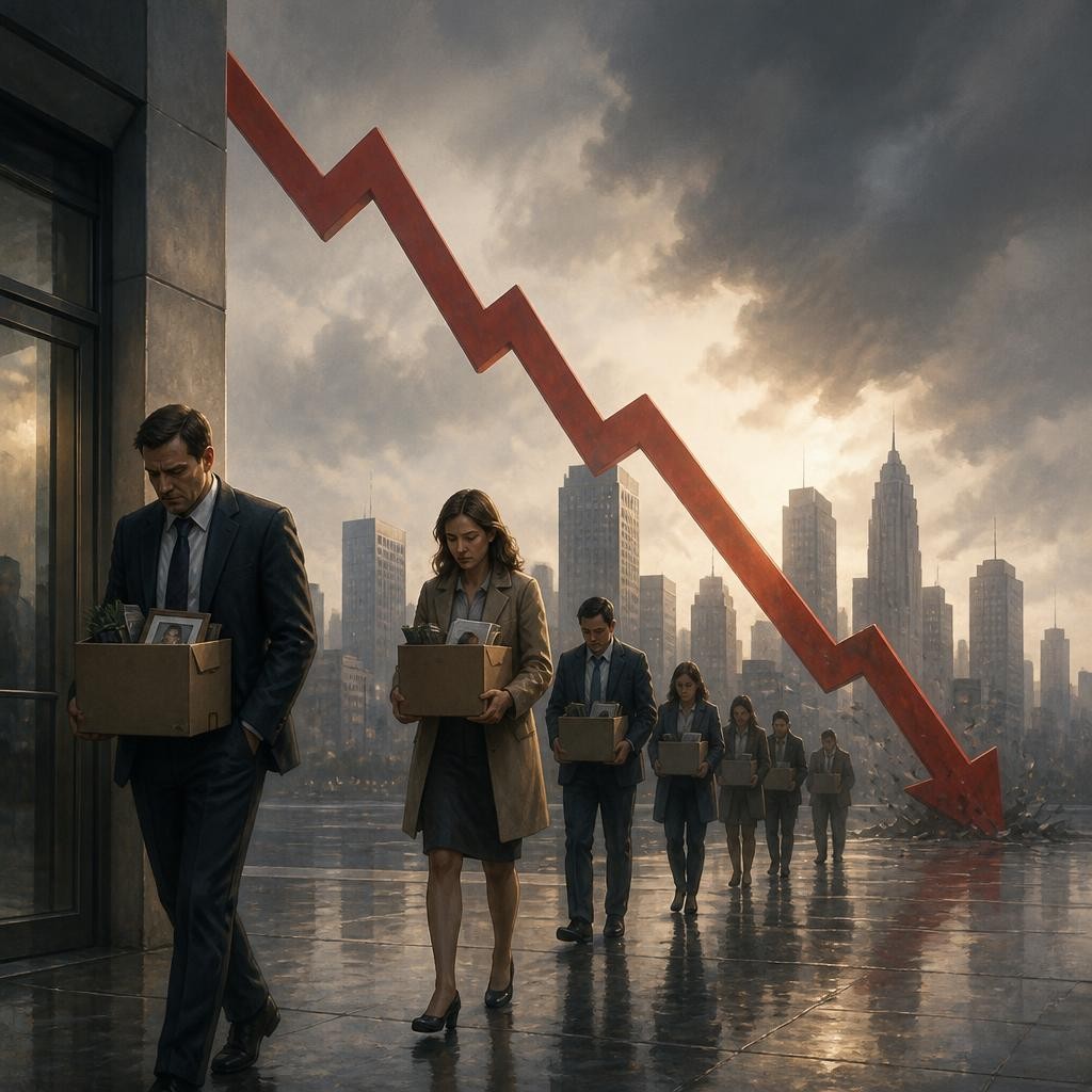 Illustration for the English word “downturn”