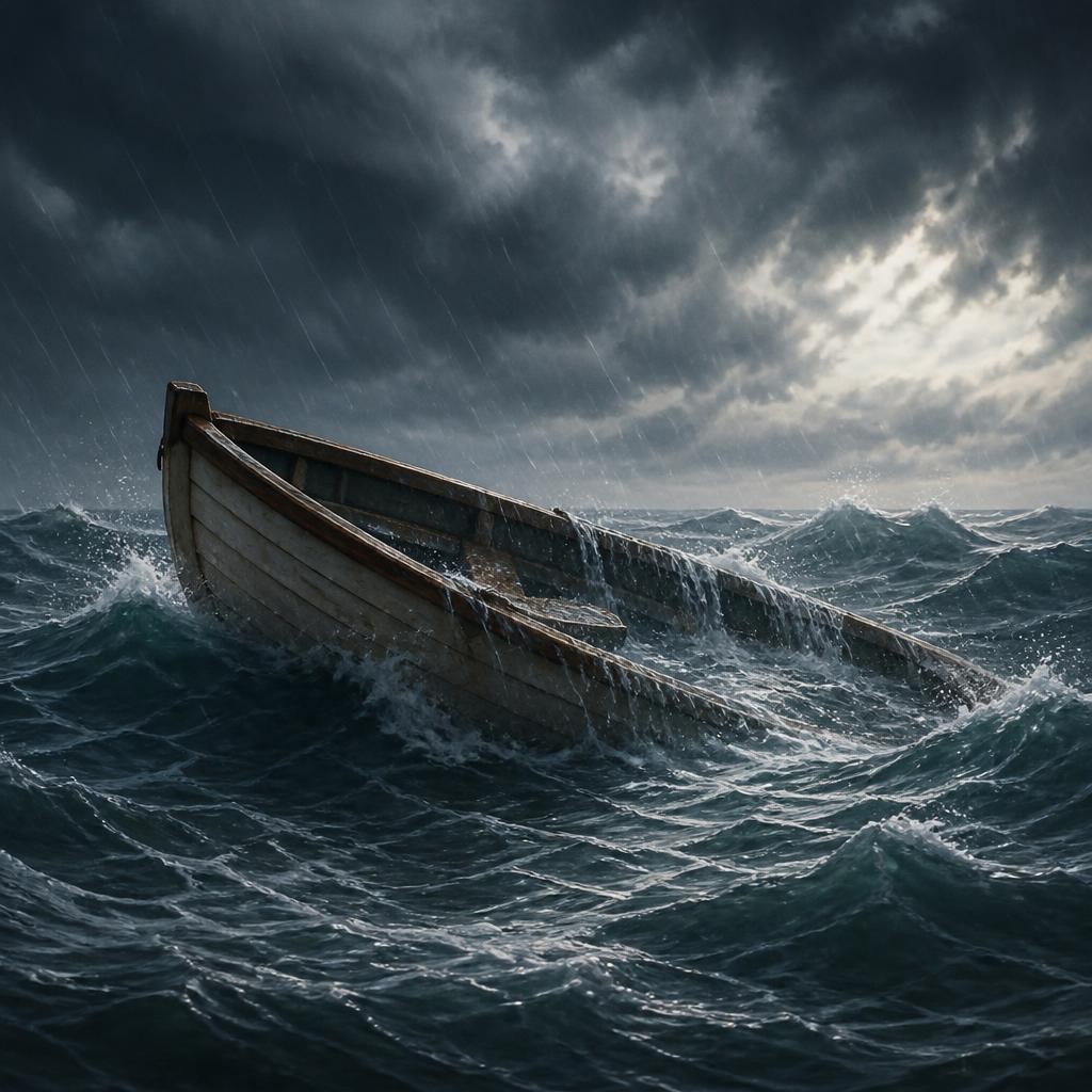 Illustration for the English word “drown”