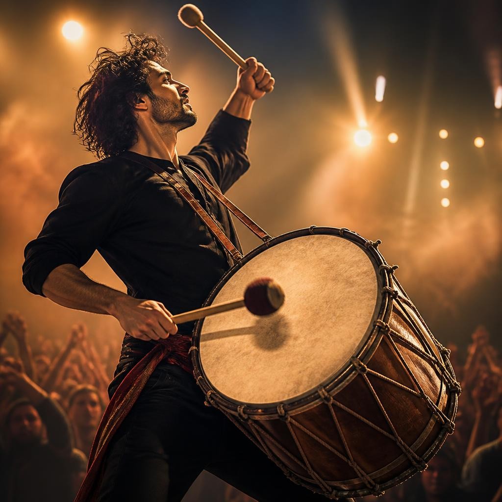 Illustration for the English word “drum”