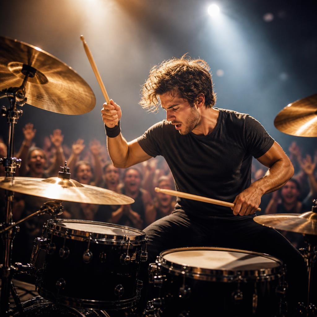 Illustration for the English word “drummer”