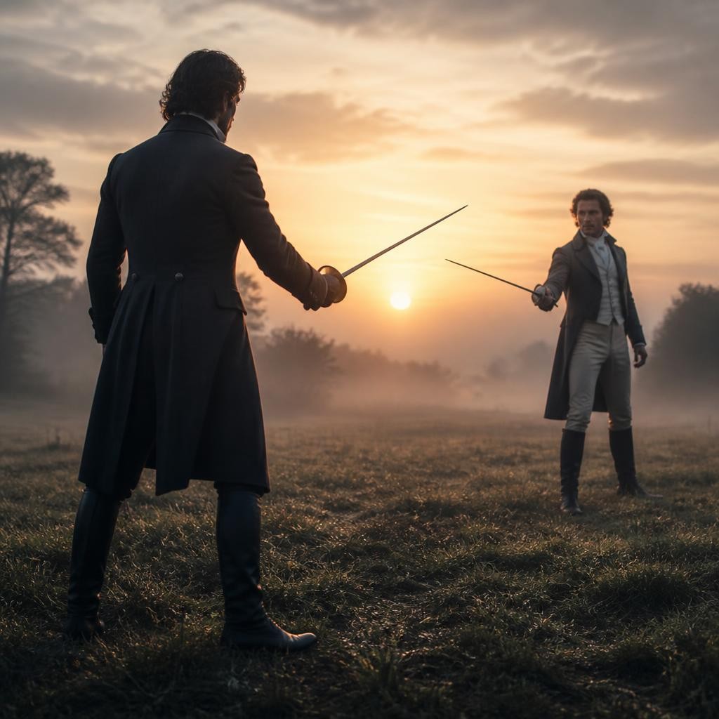 Illustration for the English word “duel”