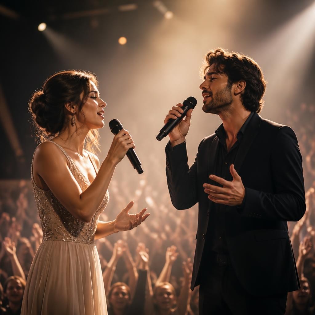 Illustration for the English word “duet”