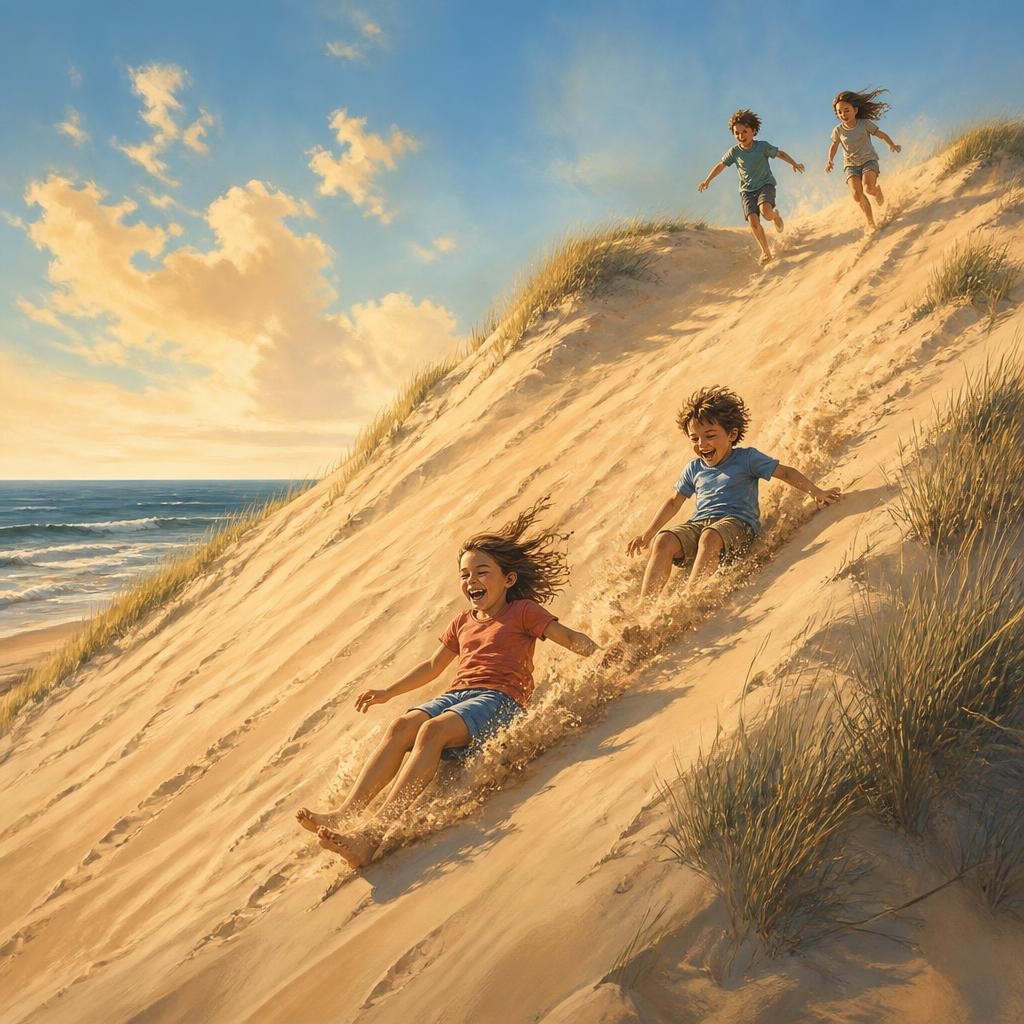 Illustration for the English word “dune”