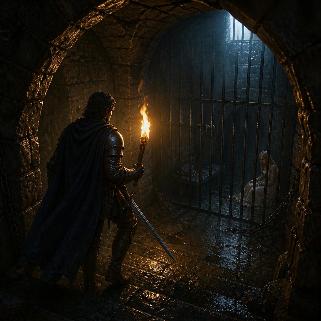 Illustration for the English word “dungeon”
